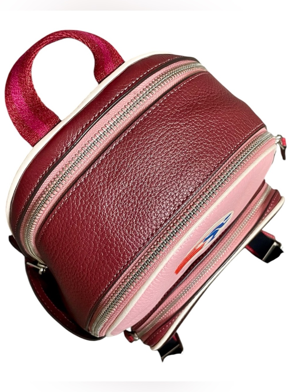 Coach Mini Court Powder Pink Multi Colorblock Ski Speed Backpack New! - Picture 6 of 15